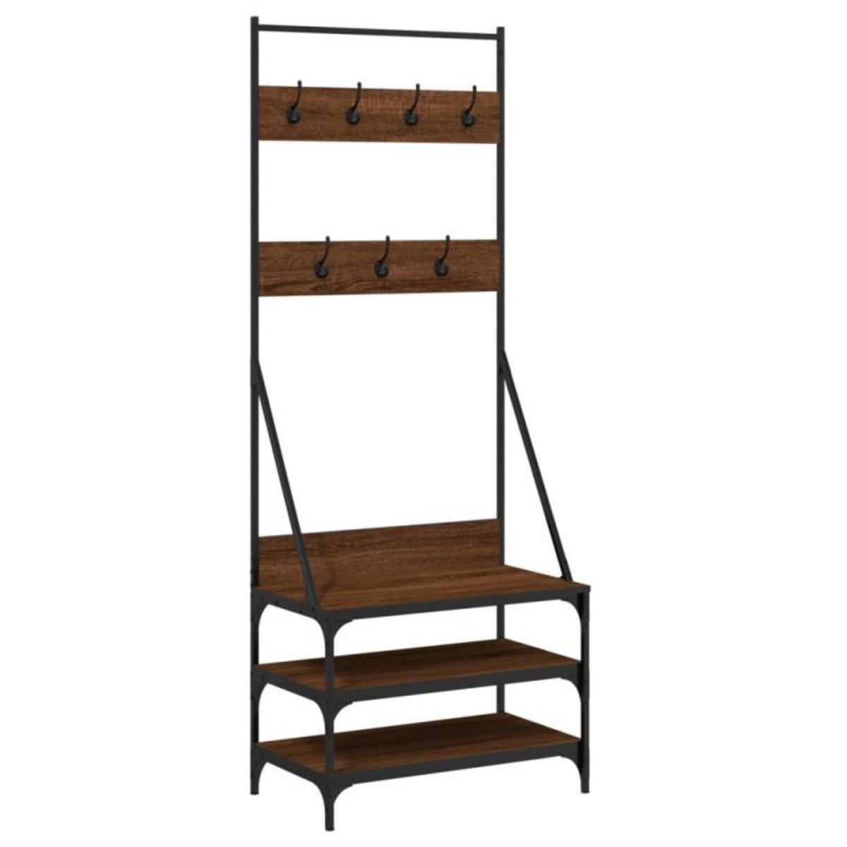 VIDAXL Porte vêtements et rangement des chaussures chêne marron