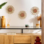 Voir la diapositive 5 : ATMOSPHERA Lot de 3 Miroirs Muraux Soleils  Warren  24cm Doré