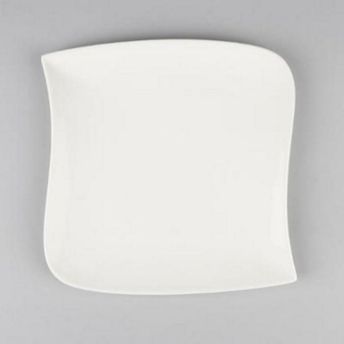 SECRET DE GOURMET Lot de 6 Assiettes de Présentation  Vague  30cm Blanc