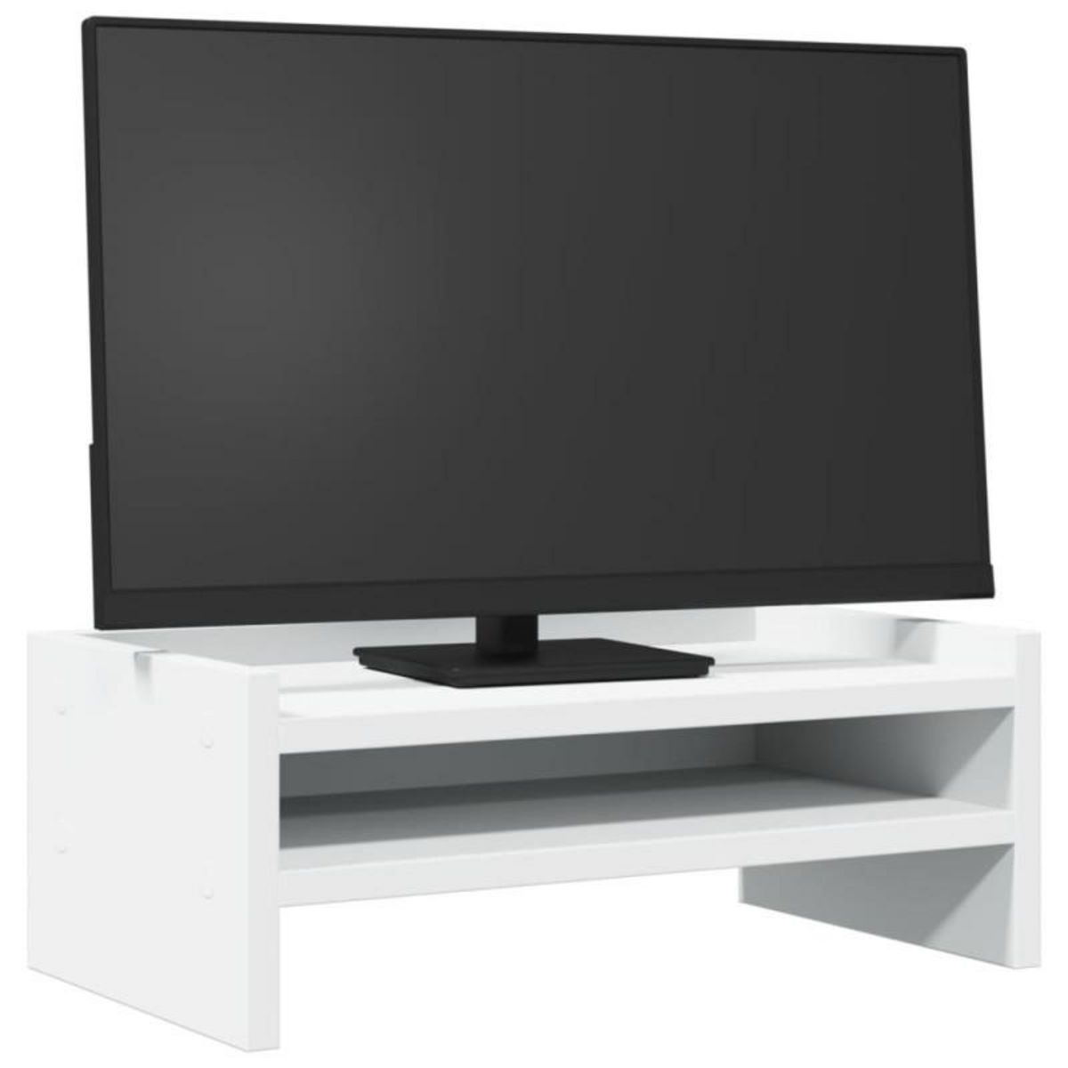 VIDAXL Support de moniteur blanc 42x24x16 cm bois d ingénierie