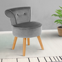 Voir la diapositive 2 : ID MARKET Fauteuil crapaud en velours gris