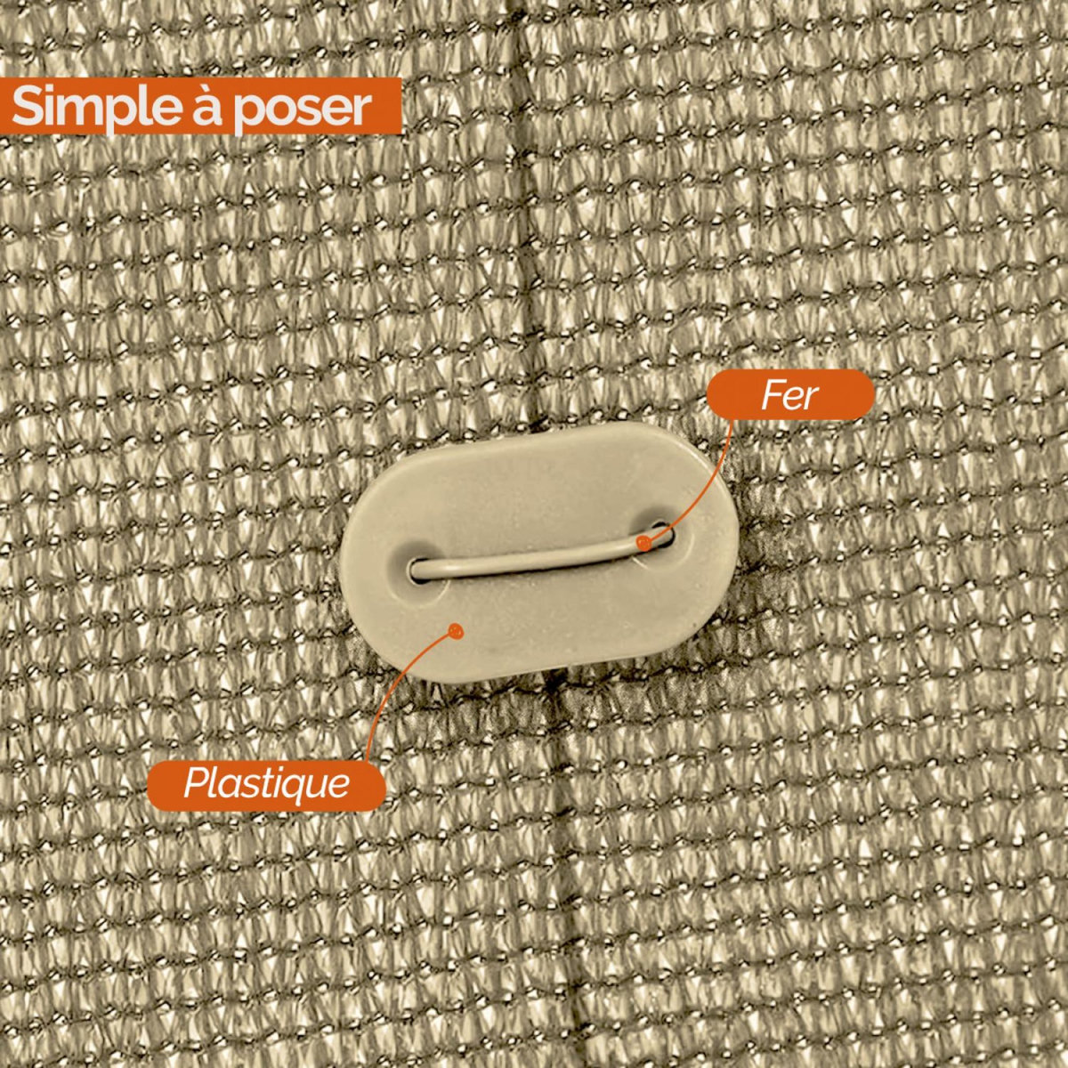 LINXOR Lot de 5 kits de kits de fixation pour brise vue, canisse anti-UV