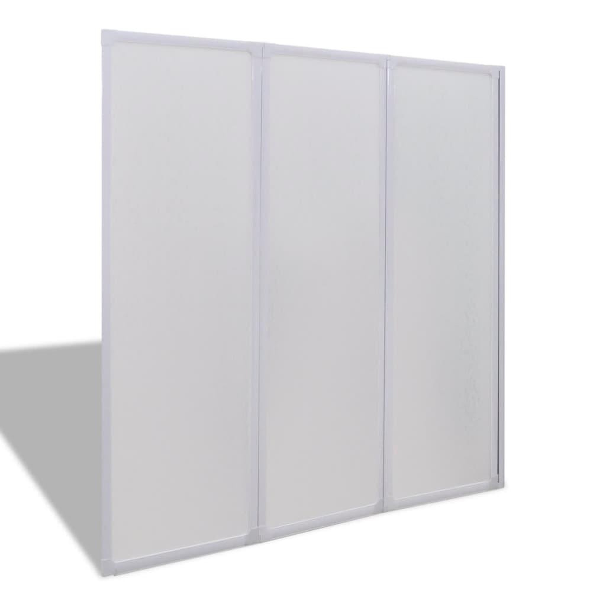 Voir la diapositive 2 : VIDAXL Pare baignoire a 3 volets retractables 141 x 132 cm