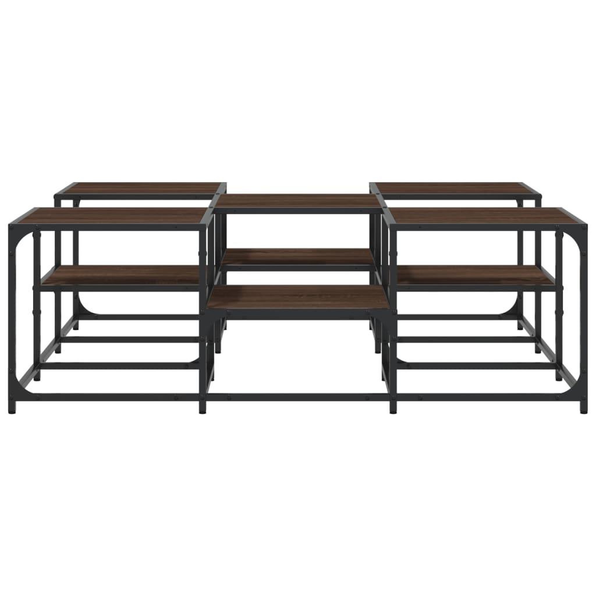 Voir la diapositive 5 : VIDAXL Table basse chene marron 121x121x40 cm bois d'ingenierie