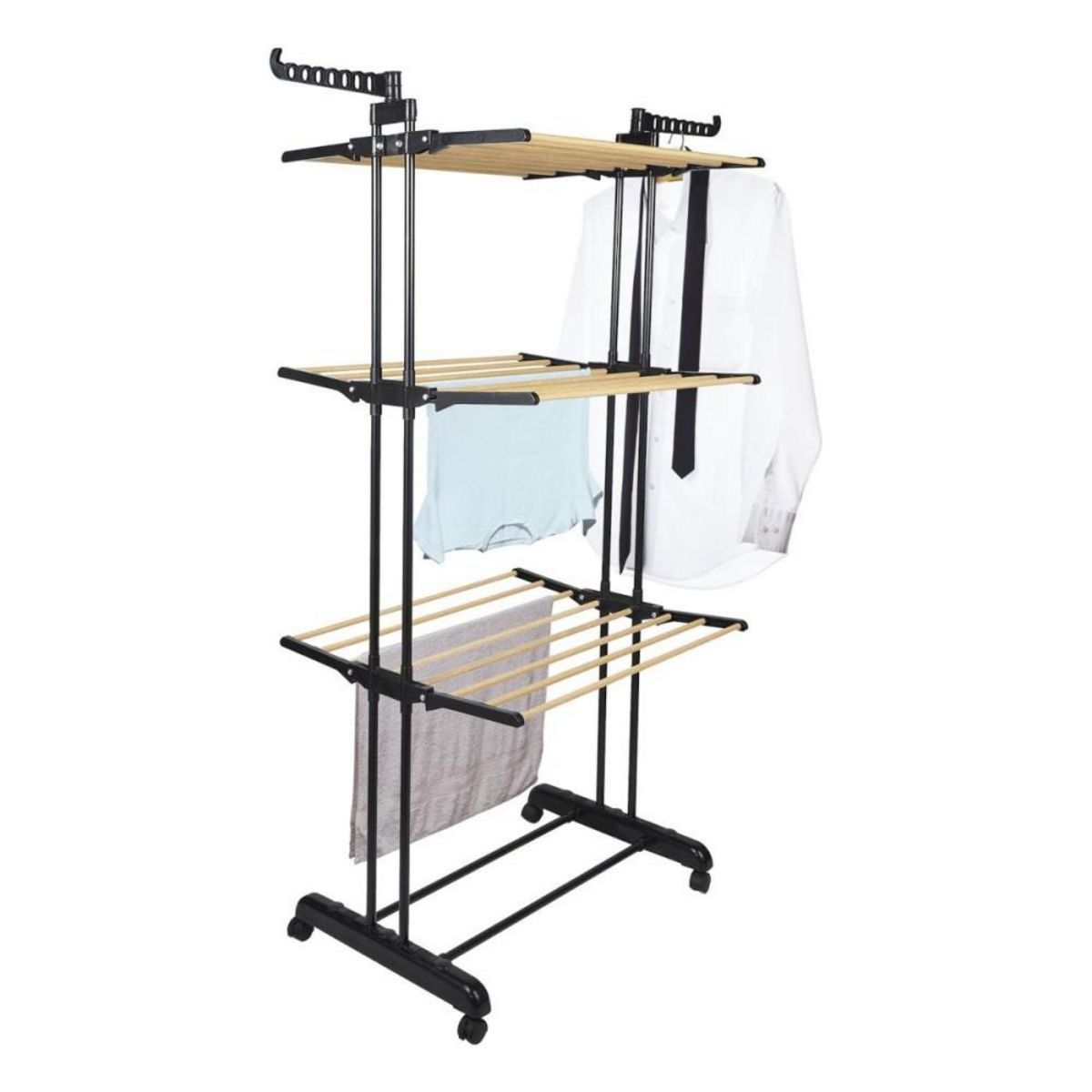 The Home Deco Factory Etendoir à linge effet bois 16m étendage 3 étages