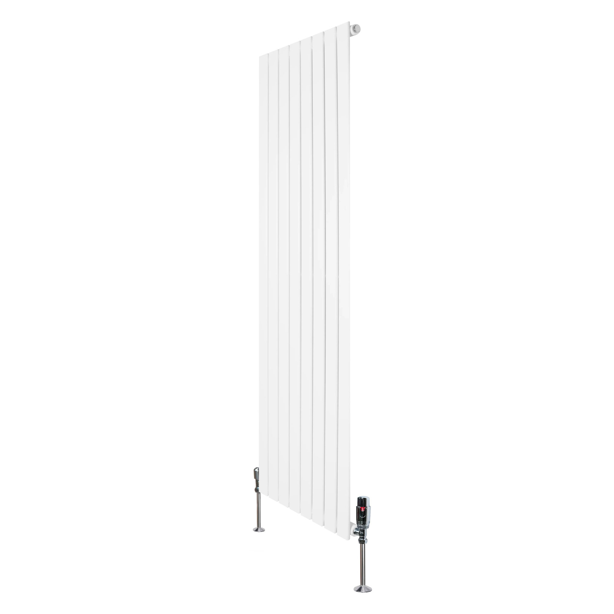 MONSTERSHOP Radiateur plat à 1 panneau & vannes - 1600 x 560 mm. Coloris disponibles : Gris, Blanc, Noir