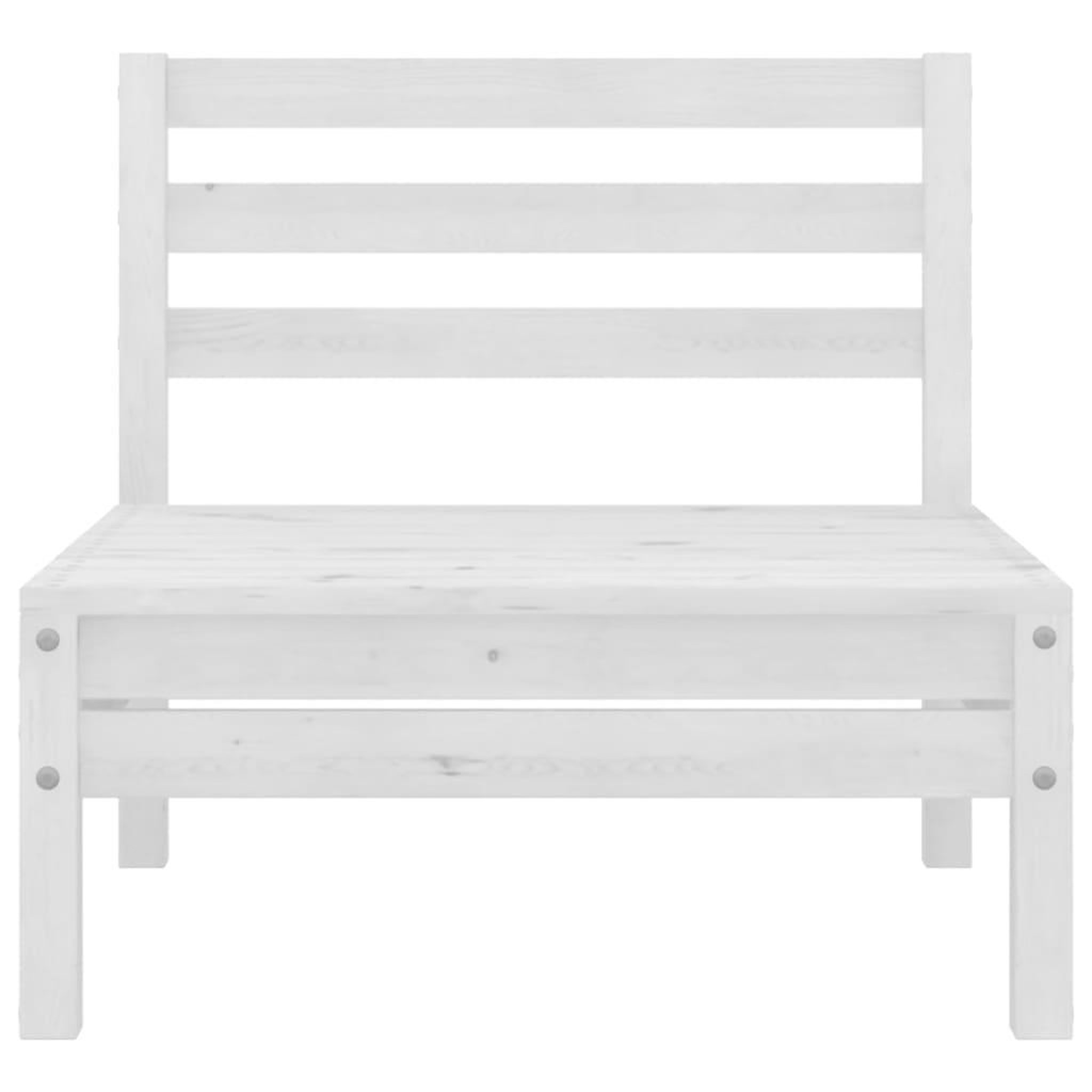 Voir la diapositive 2 : VIDAXL Canape central de jardin blanc bois de pin massif