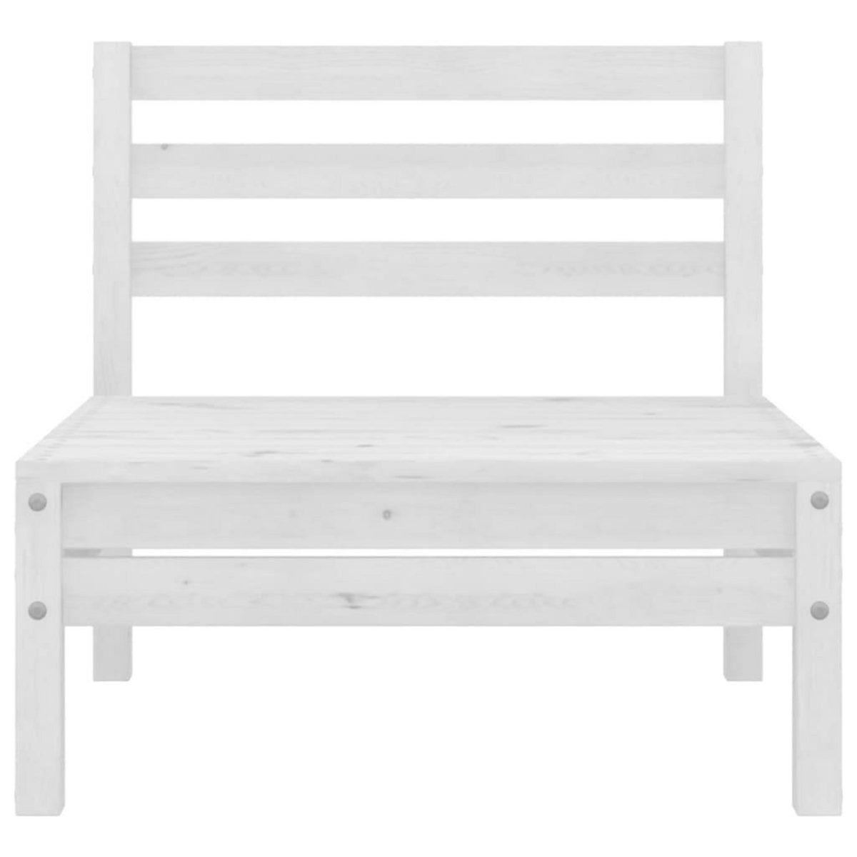 VIDAXL Canape central de jardin blanc bois de pin massif