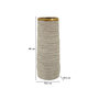 Voir la diapositive 5 : Paris Prix Vase Design en Céramique  Lima  40cm Gris & Or