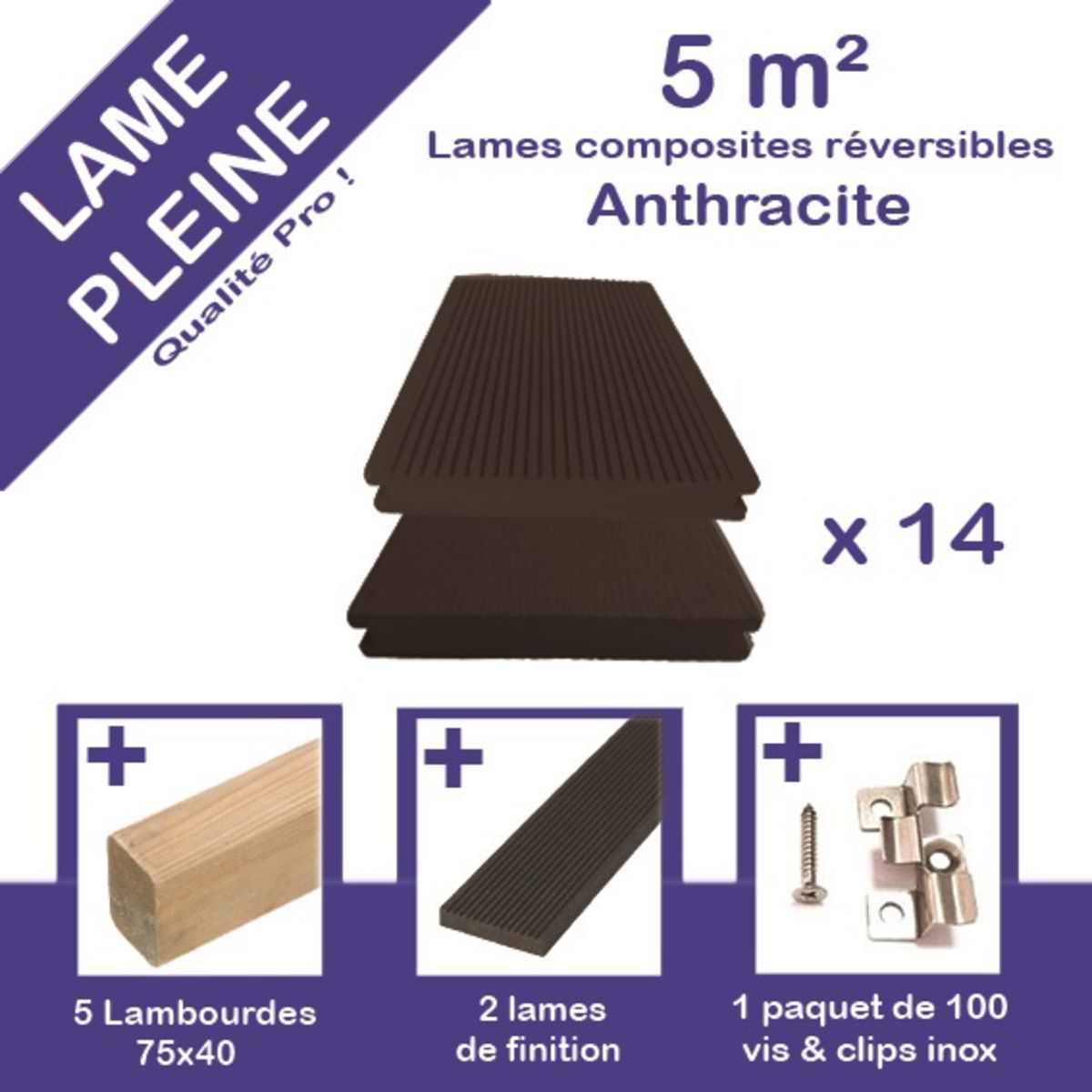 GREEN OUTSIDE Pack Lame pleine de terrasse 