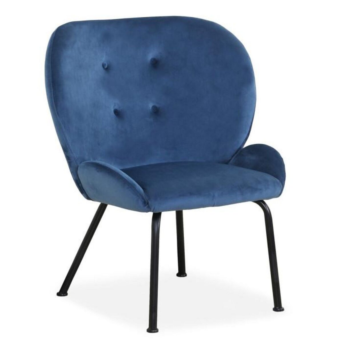 Paris Prix Fauteuil Design en Velours  Giovanni  86cm Bleu