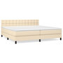 Voir la diapositive 2 : VIDAXL Sommier a lattes de lit avec matelas Creme 200x200 cm Tissu