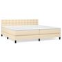 Voir la diapositive 2 : VIDAXL Sommier a lattes de lit avec matelas Creme 200x200 cm Tissu