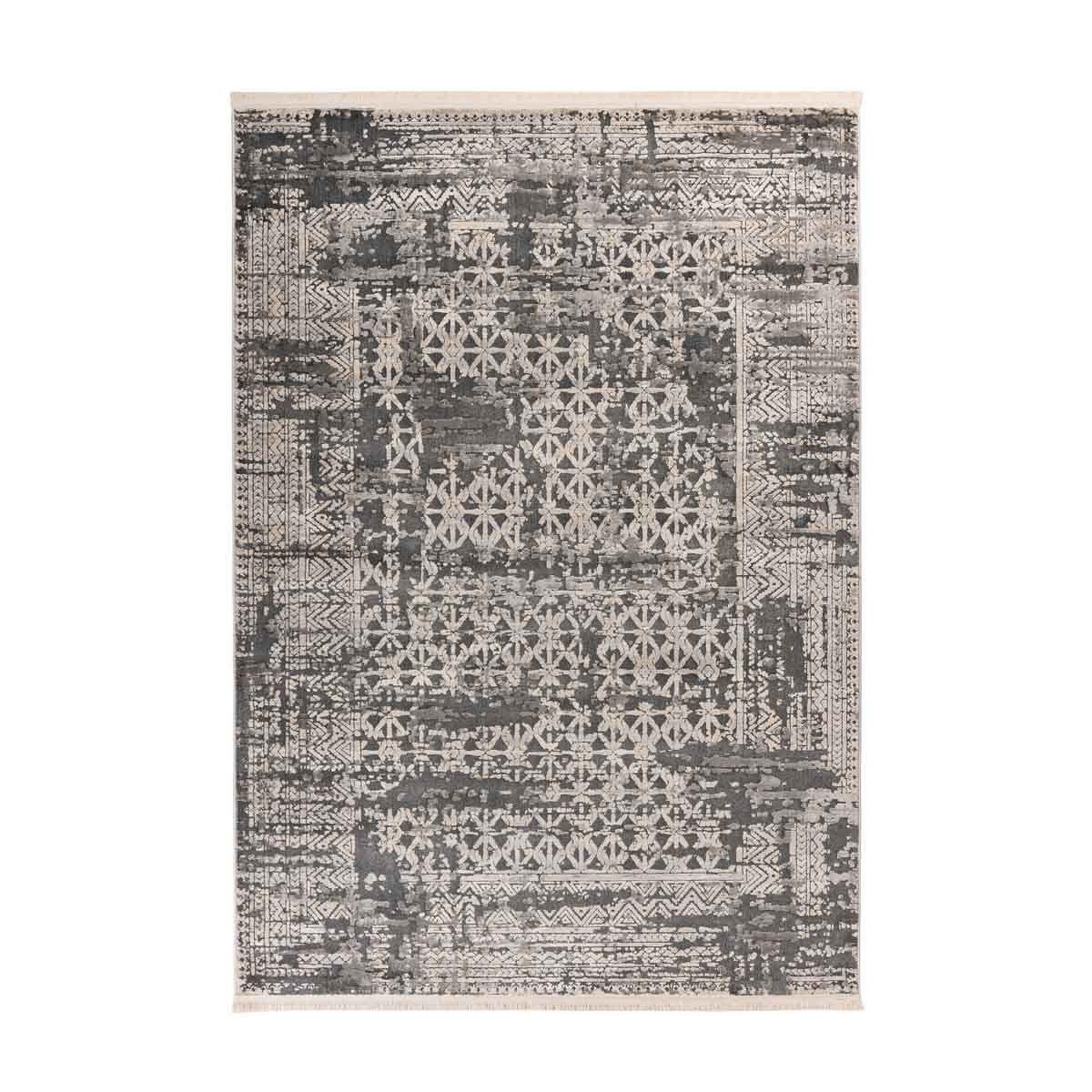 Voir la diapositive 1 : Paris Prix Tapis Tissé à Poils Courts Zébré  Adeon  Gris