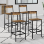 Voir la diapositive 2 : ID MARKET Lot de 4 tabourets de bar DAYTON avec dossier chaise de cuisine design industriel