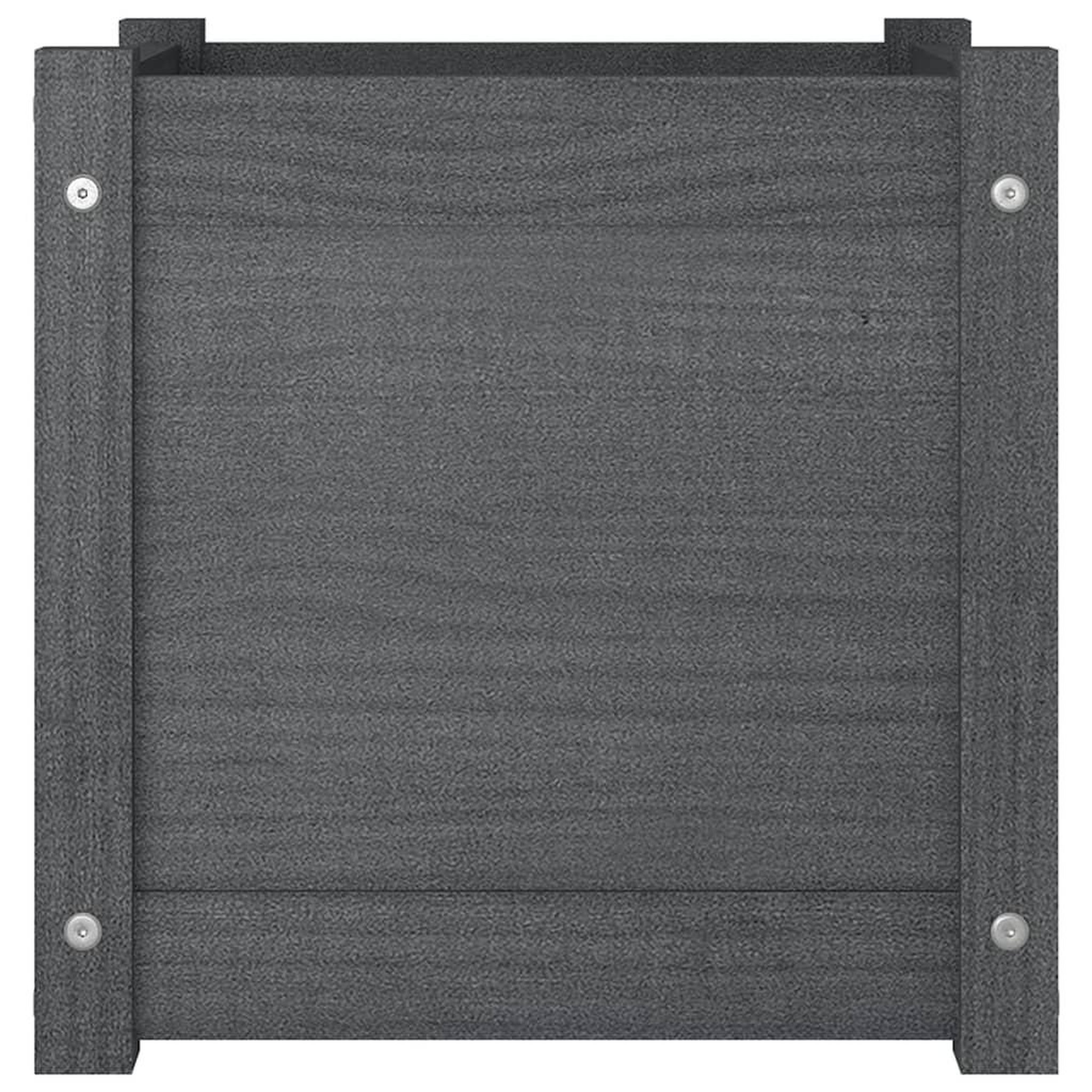 Voir la diapositive 4 : VIDAXL Jardiniere Gris 40x40x40 cm Bois de pin massif