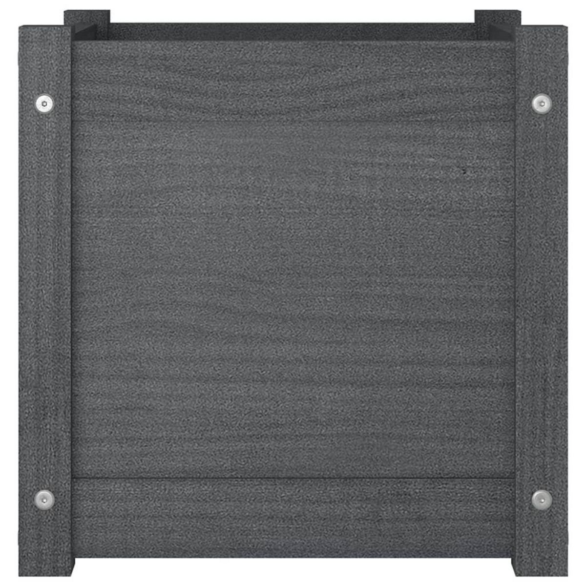 VIDAXL Jardiniere Gris 40x40x40 cm Bois de pin massif
