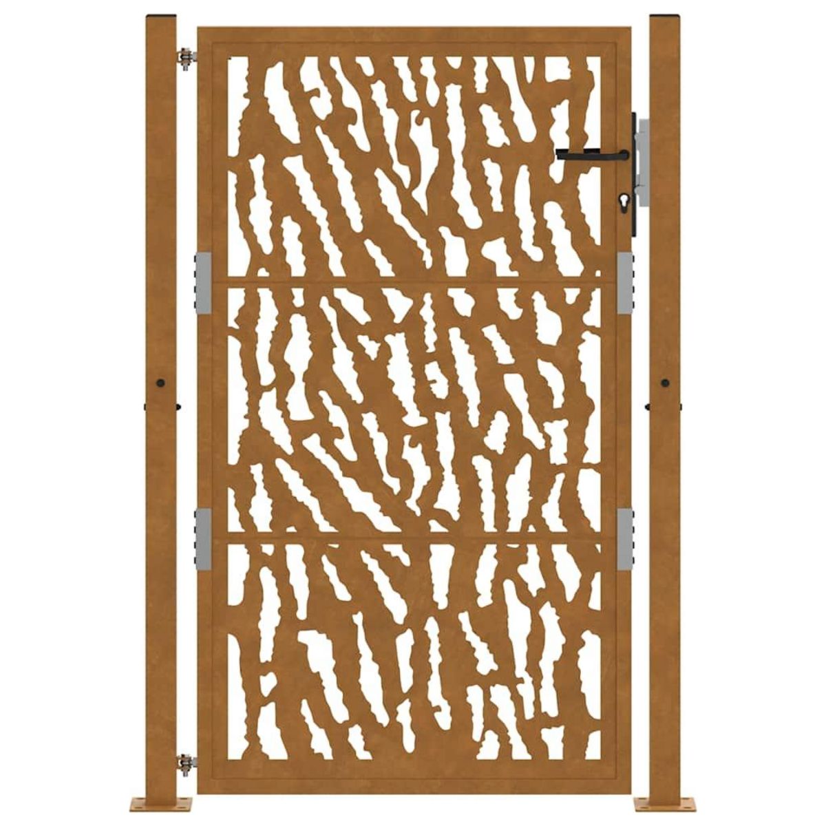 VIDAXL Porte de jardin acier resistant aux intemperies design traces