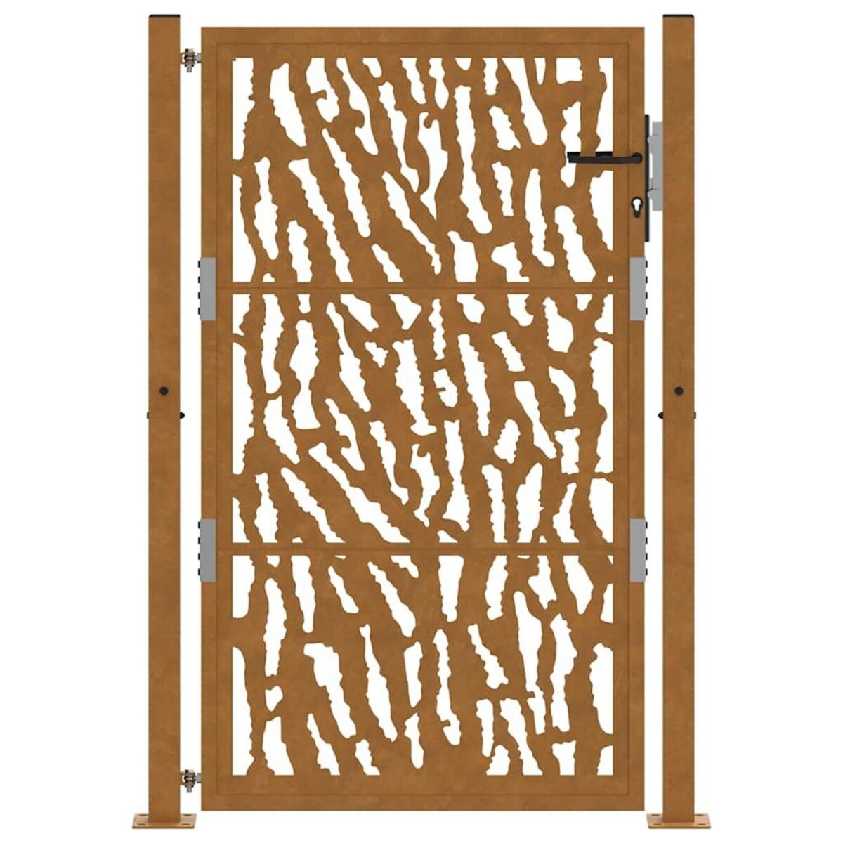 VIDAXL Porte de jardin acier resistant aux intemperies design traces