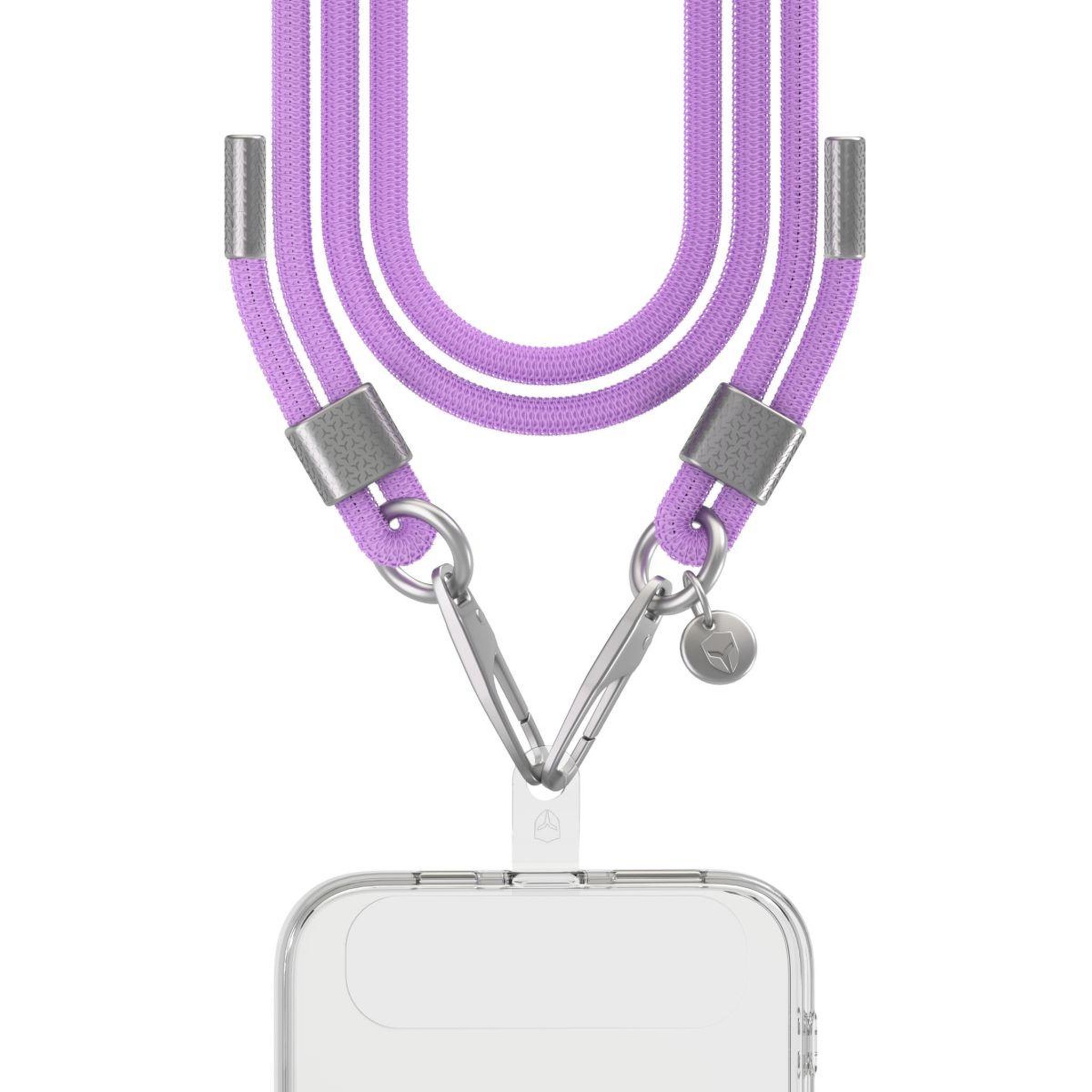 Voir la diapositive 2 : FORCE CASE Bandoulière Cordon violet détails Silver