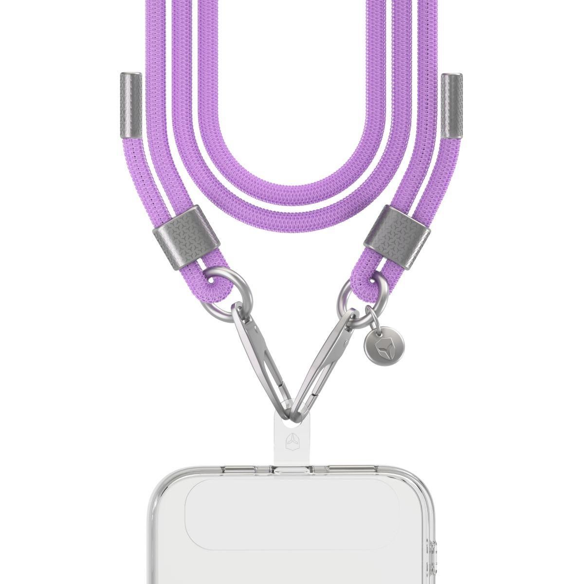 FORCE CASE Bandoulière Cordon violet détails Silver