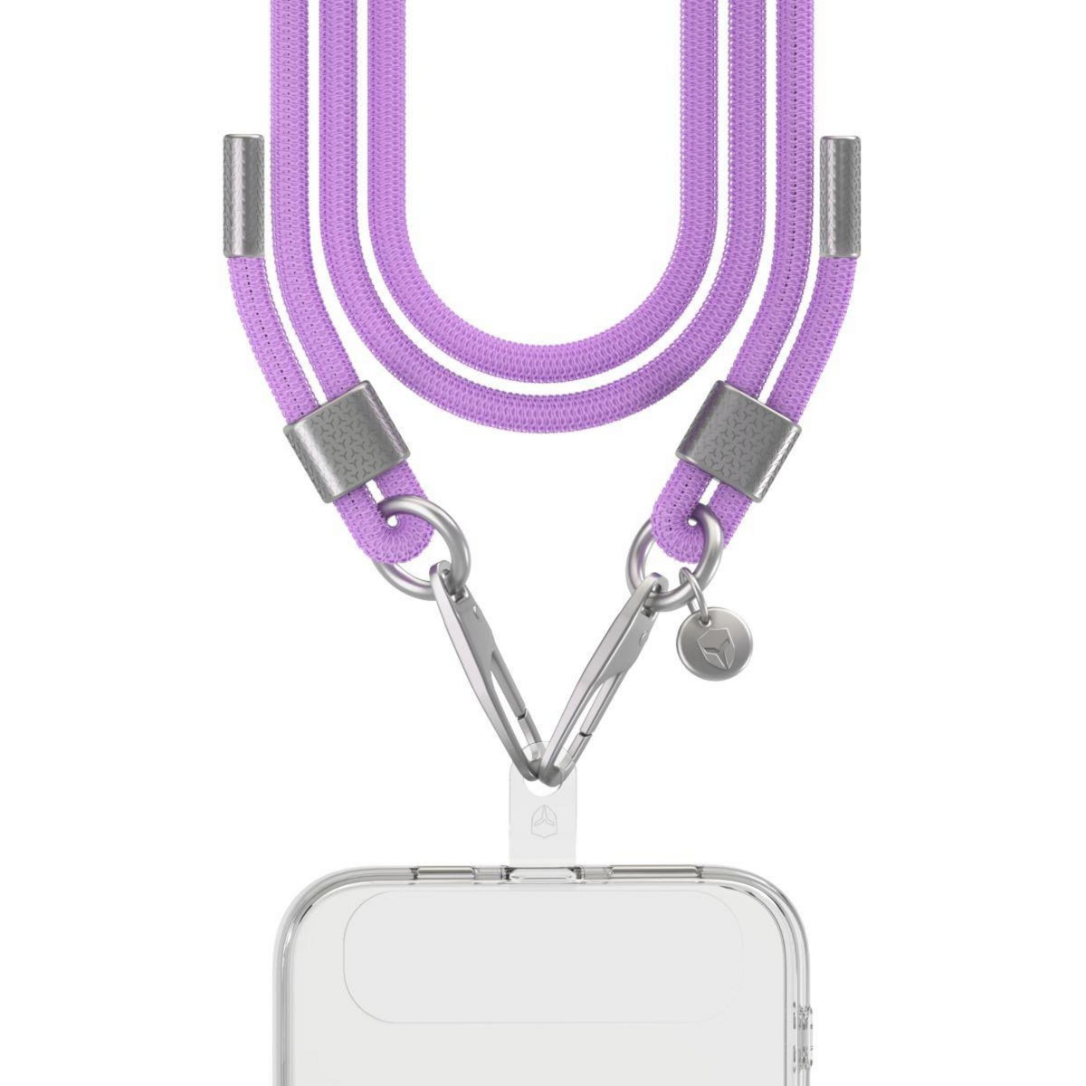 FORCE CASE Bandoulière Cordon violet détails Silver