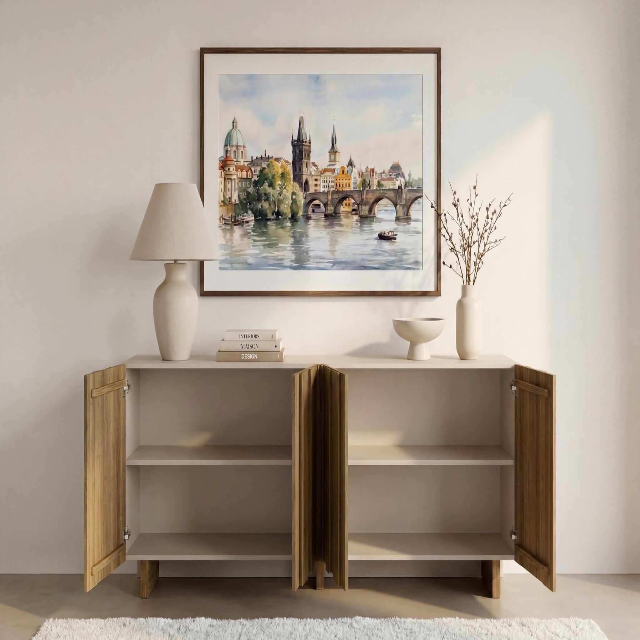 Voir la diapositive 3 : CASANOVA PARIS Perla - buffet 180cm en mdf chêne foncé