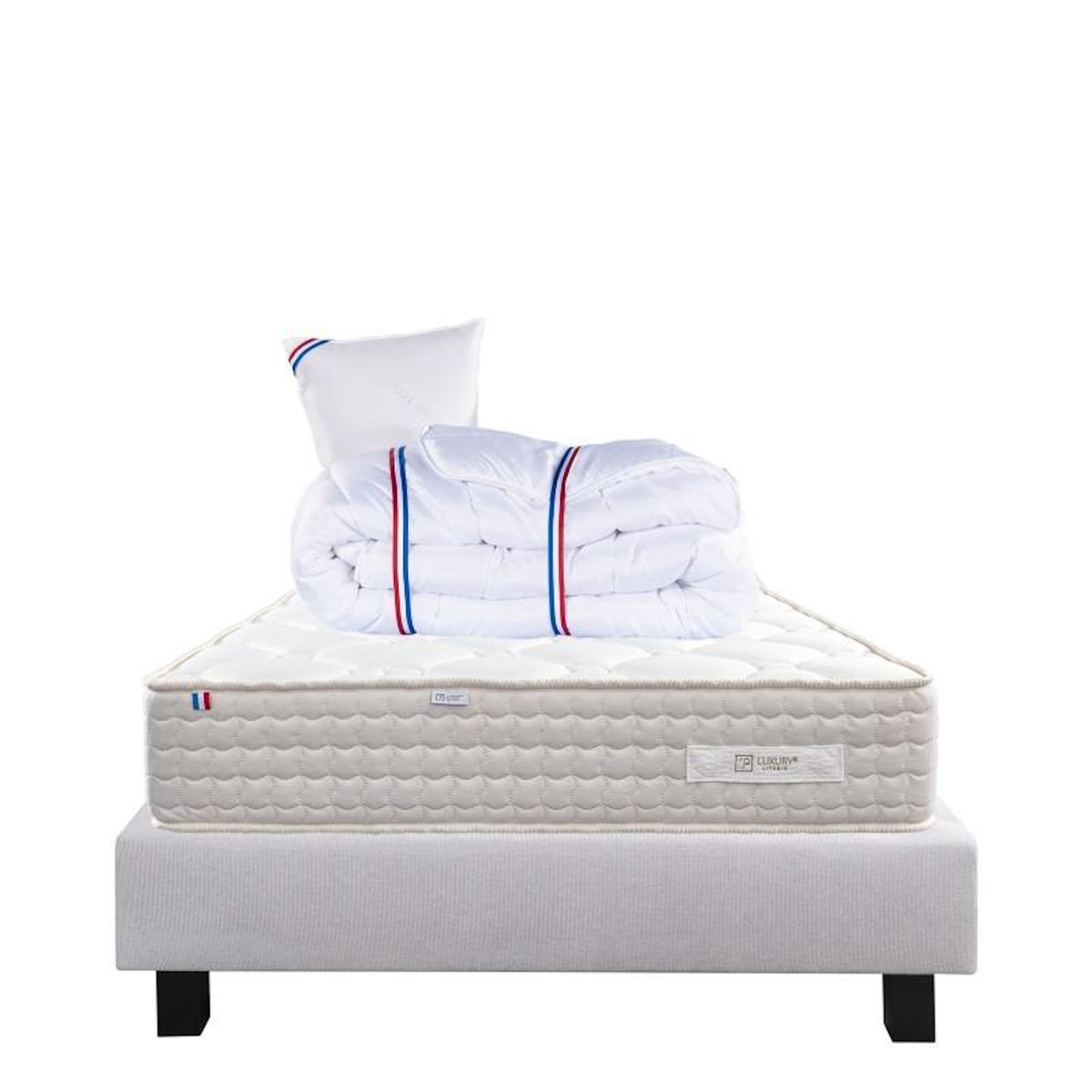 LUXURY LITERIE Ensemble literie mousse, Sublime Ferme, Gris