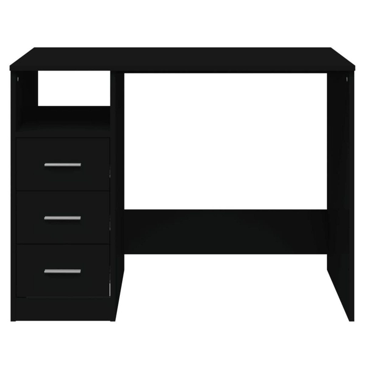 VIDAXL Bureau avec tiroirs Noir 102x50x76 cm Bois d'ingenierie