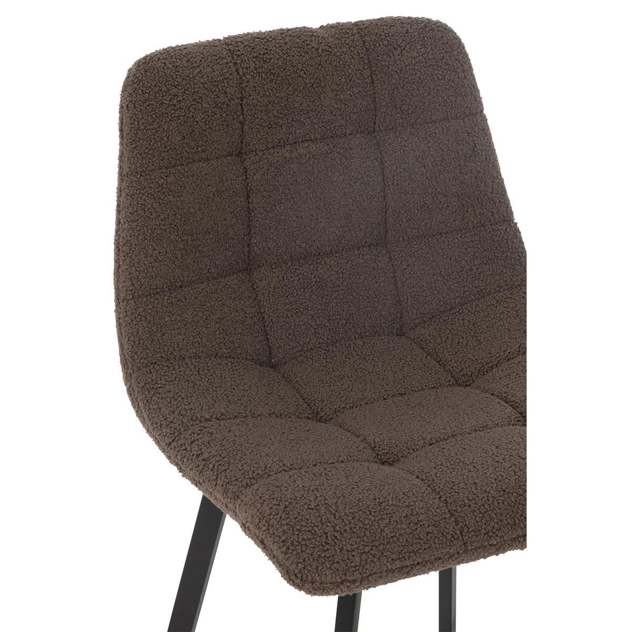 Voir la diapositive 5 : J-LINE Chaise de bar matelassée bouclette  kent  95cm marron