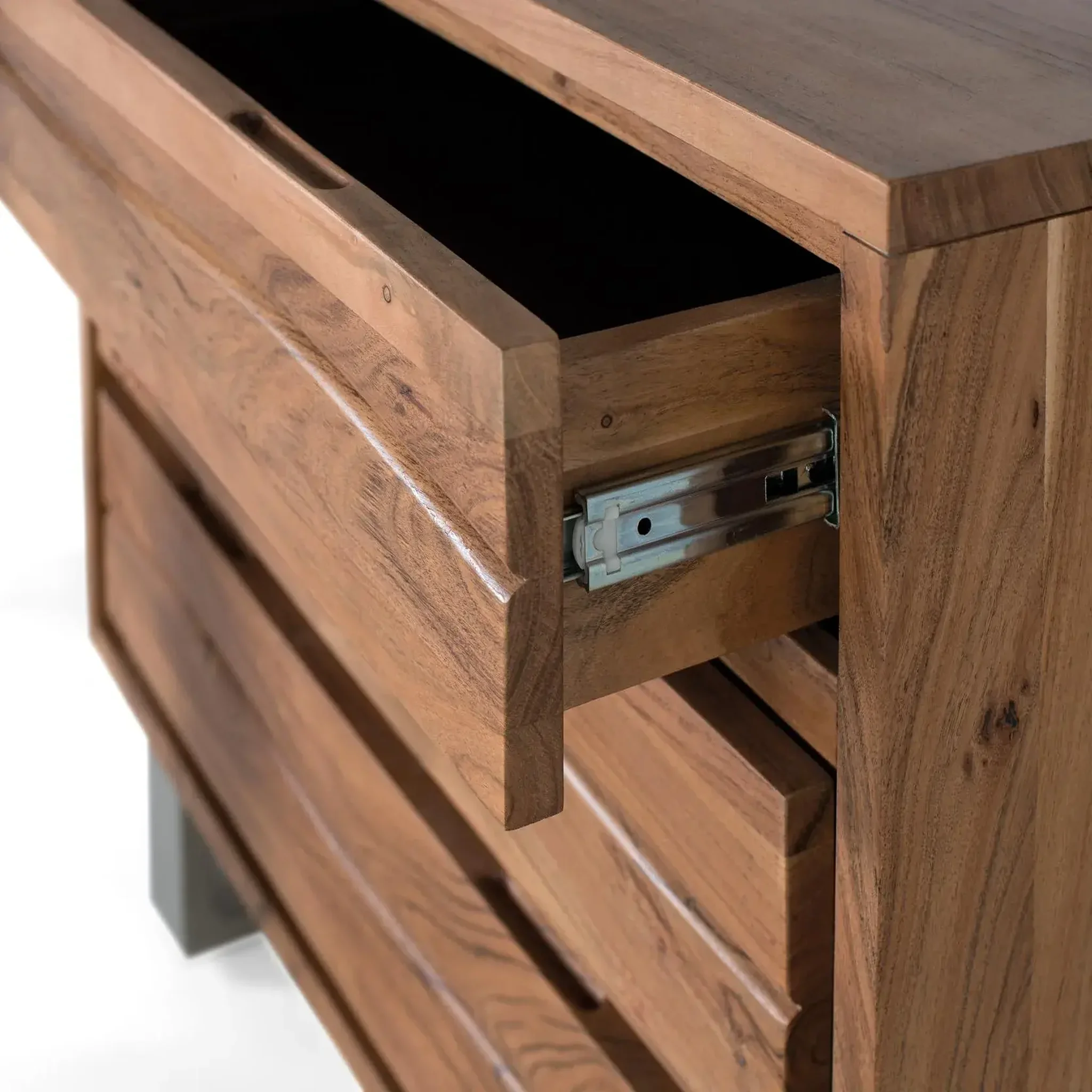 Voir la diapositive 3 : GINER Y COLOMER SL Commode en bois d'acacia 91 cm style rustique moderne