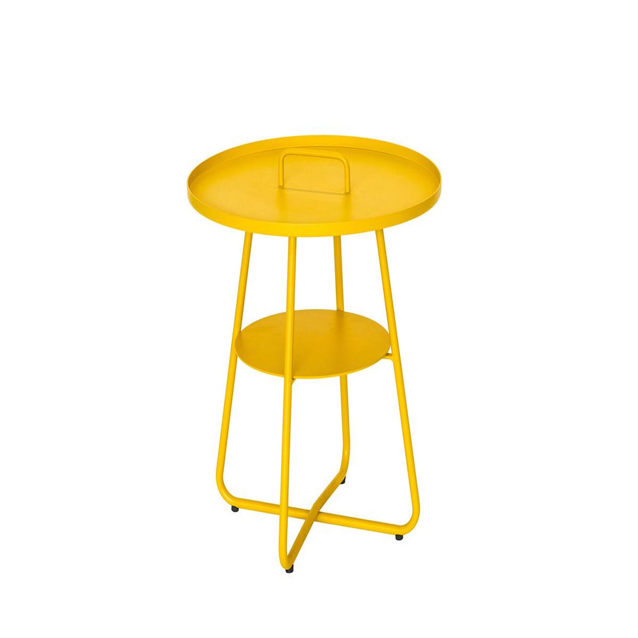 Jardiline Table basse ronde en aluminium jaune Thasos Ø 50 cm - Jardiline