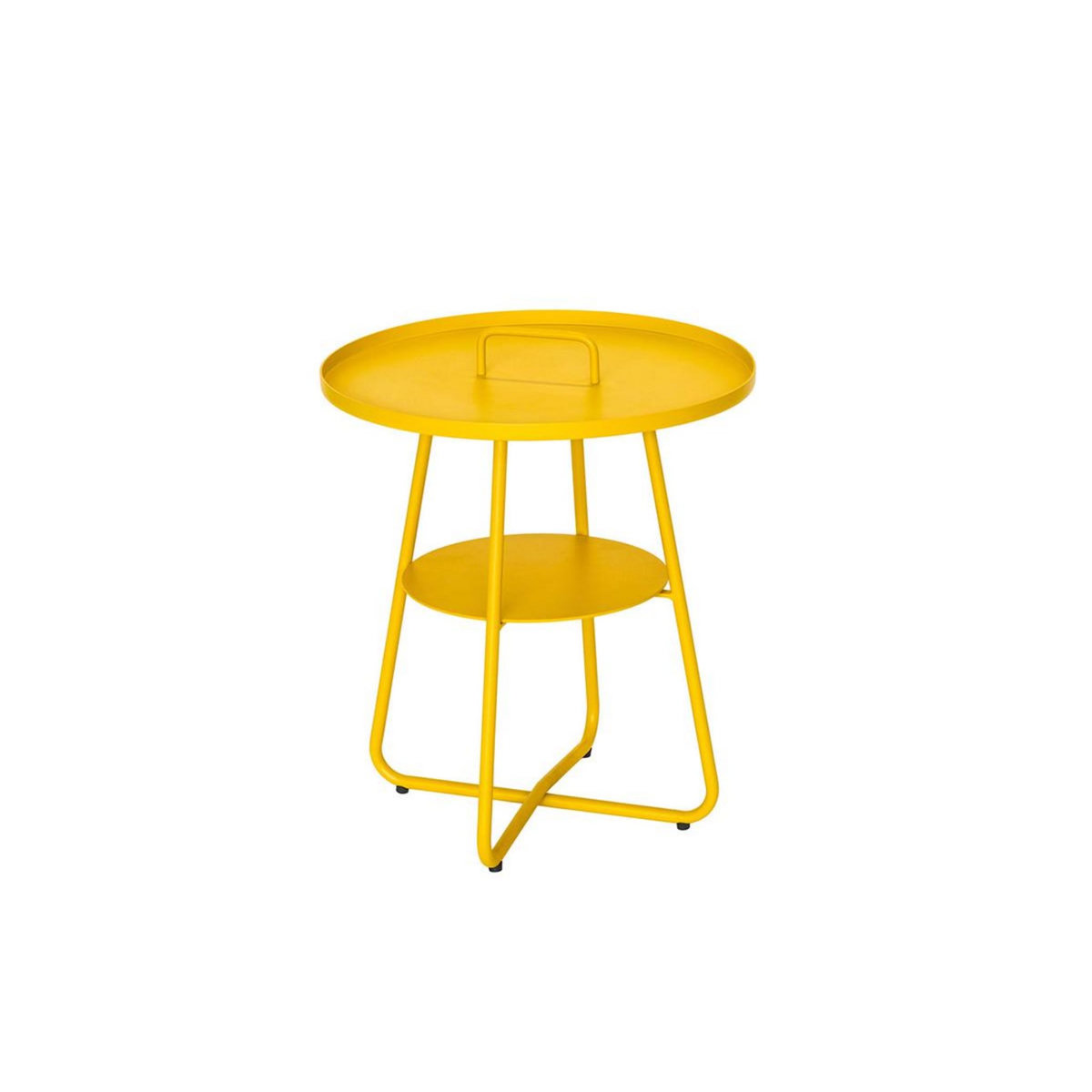 Jardiline Table basse ronde en aluminium jaune Thasos Ø 50 cm - Jardiline
