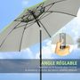 Voir la diapositive 5 : OUTSUNNY Parasol inclinable de jardin parasol de plage rond Ø 185 cm vert
