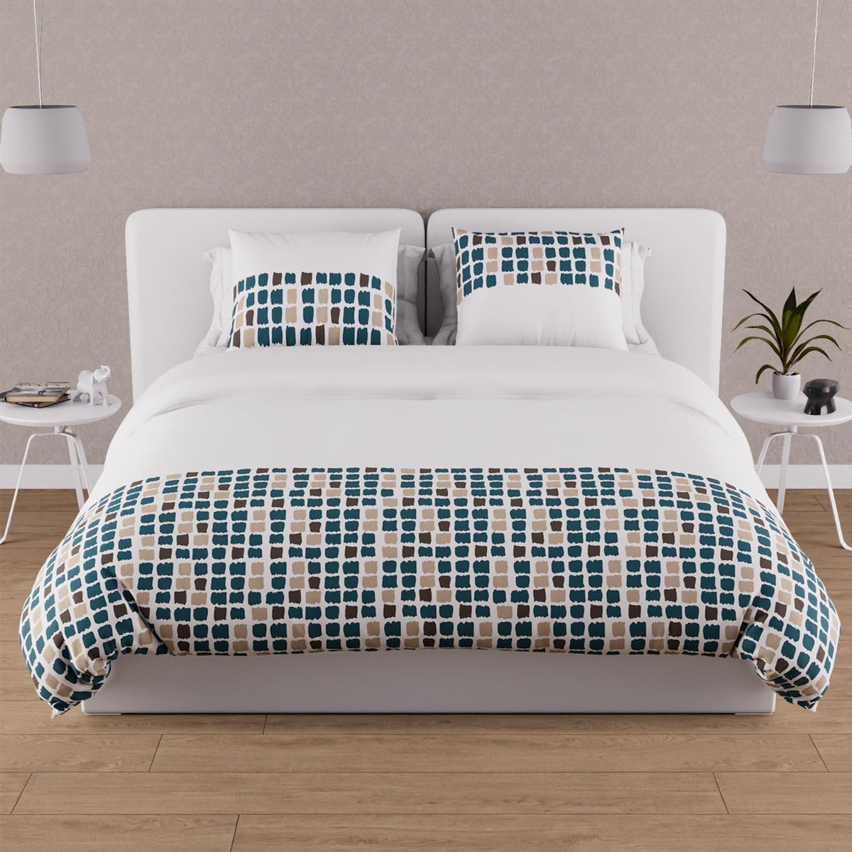 SOLEIL D'OCRE Parure housse de couette coton 57 fils FABIO, par Soleil d'Ocre