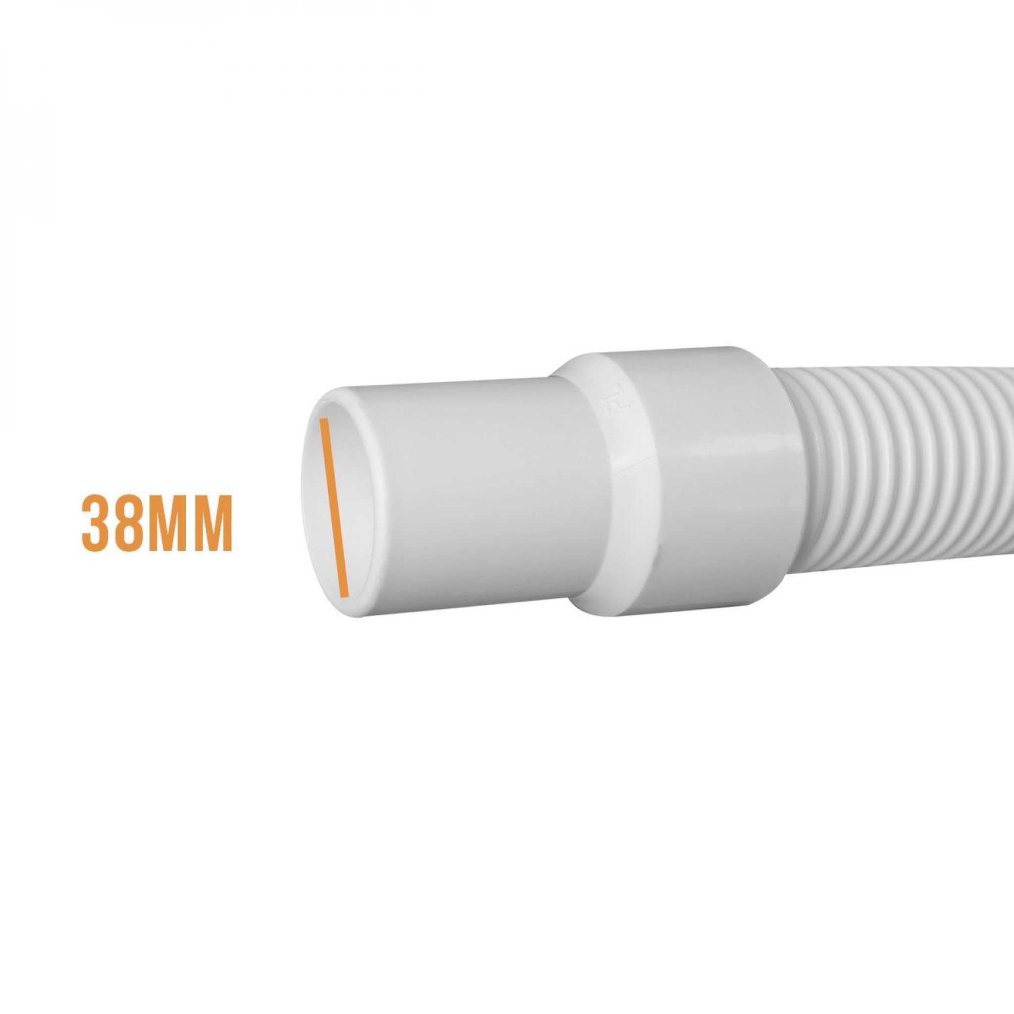 Voir la diapositive 2 : LINXOR Embout en PVC pour tuyau flottant de piscine - Diam 38 mm - Blanc