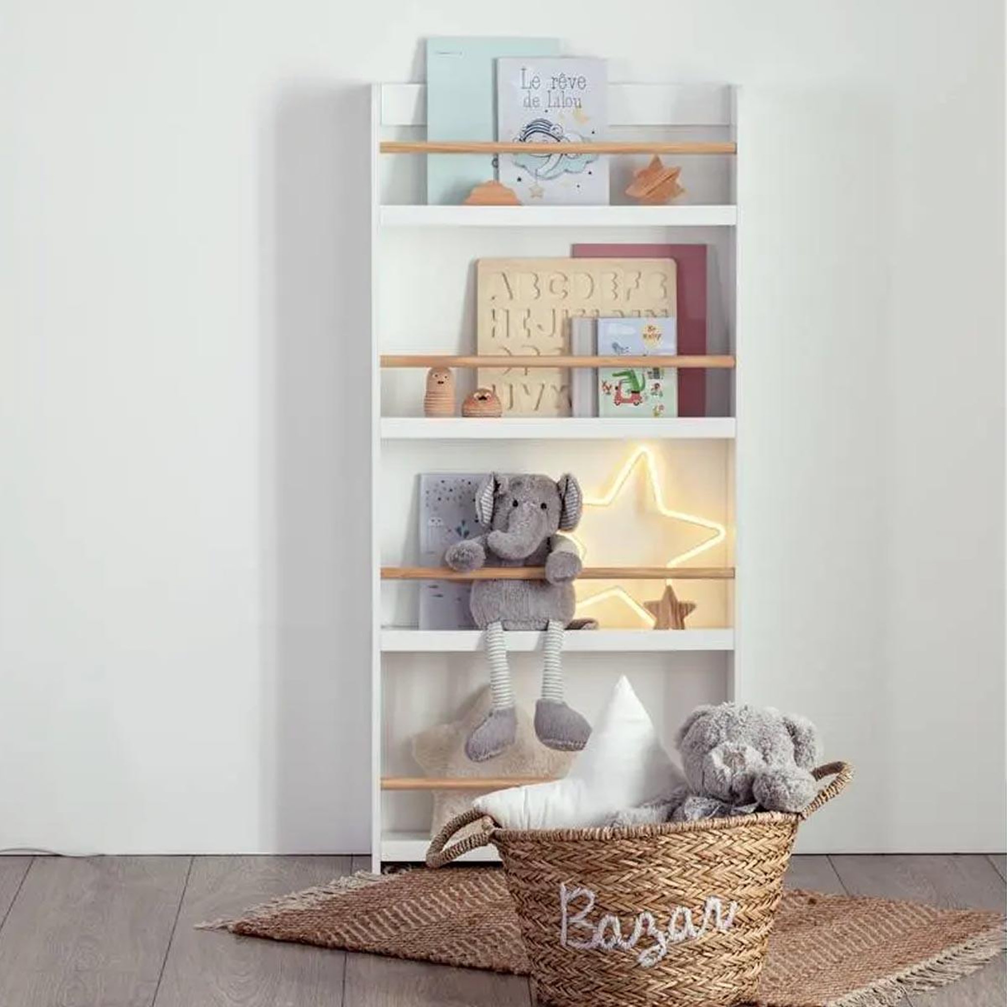 Voir la diapositive 2 : Atmosphera Kids Bibliothèque Enfant 5 Niveaux  Classic  118cm Blanc