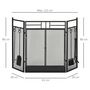 Voir la diapositive 3 : HOMCOM Pare-feu large pour cheminée ou poêle - pare-étincelles serviteur de cheminée 2 en 1 avec accessoires - 3 volets pliables et porte - acier métal noir