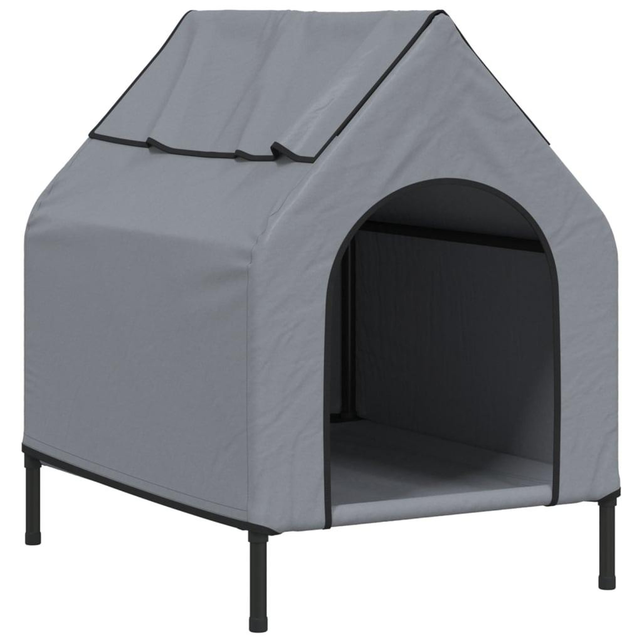 Voir la diapositive 2 : VIDAXL Niche pour chien gris clair tissu oxford et acier
