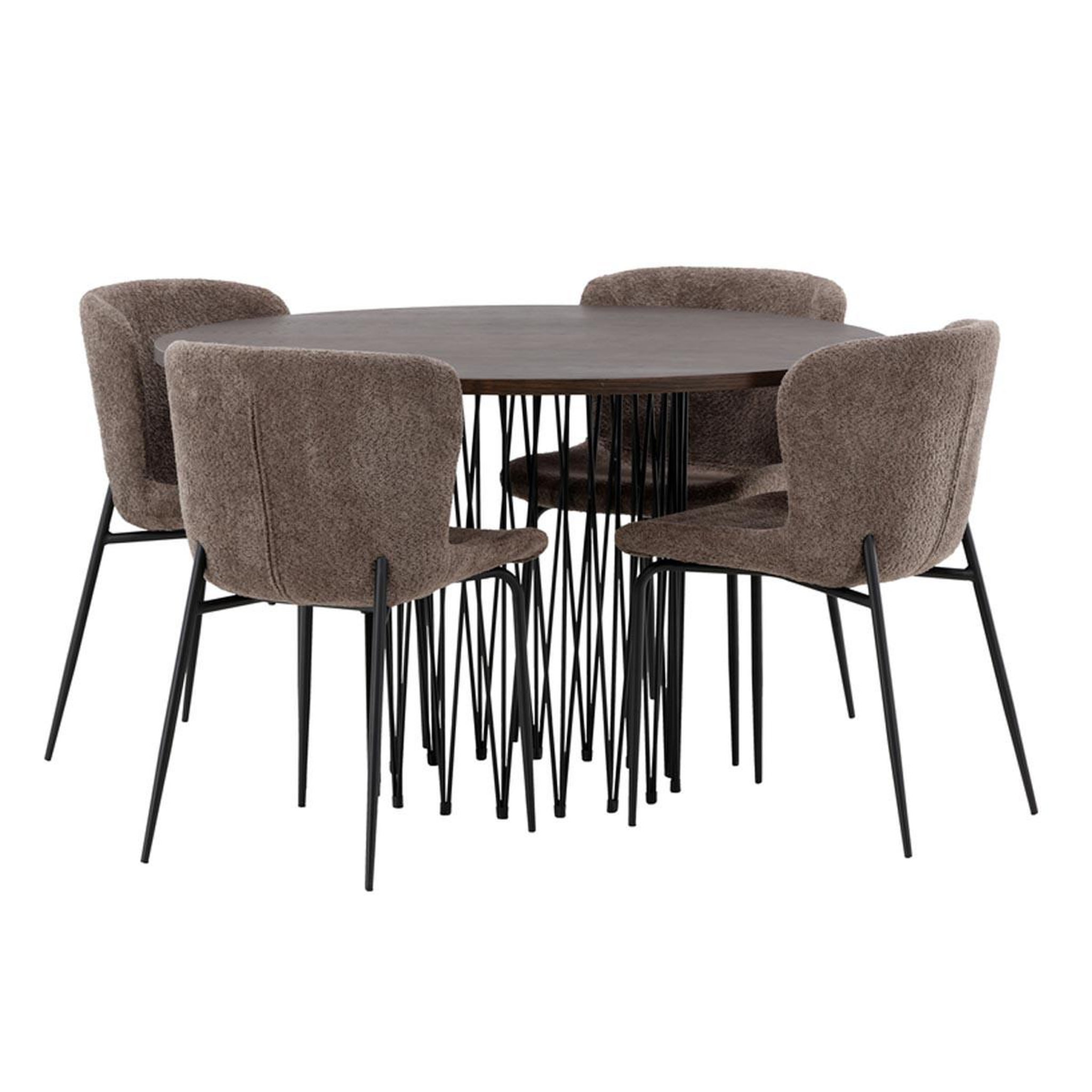 Paris Prix Ensemble table à manger & 4 chaises  stone & modesto  120cm marron