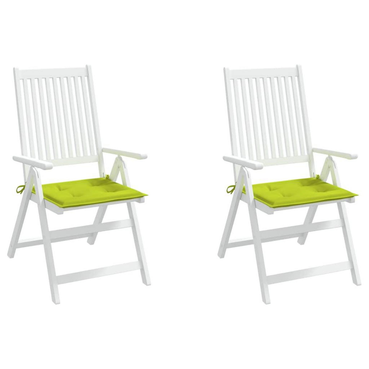 VIDAXL Coussins de chaise de jardin lot de 2 vert vif 50x50x3 cm
