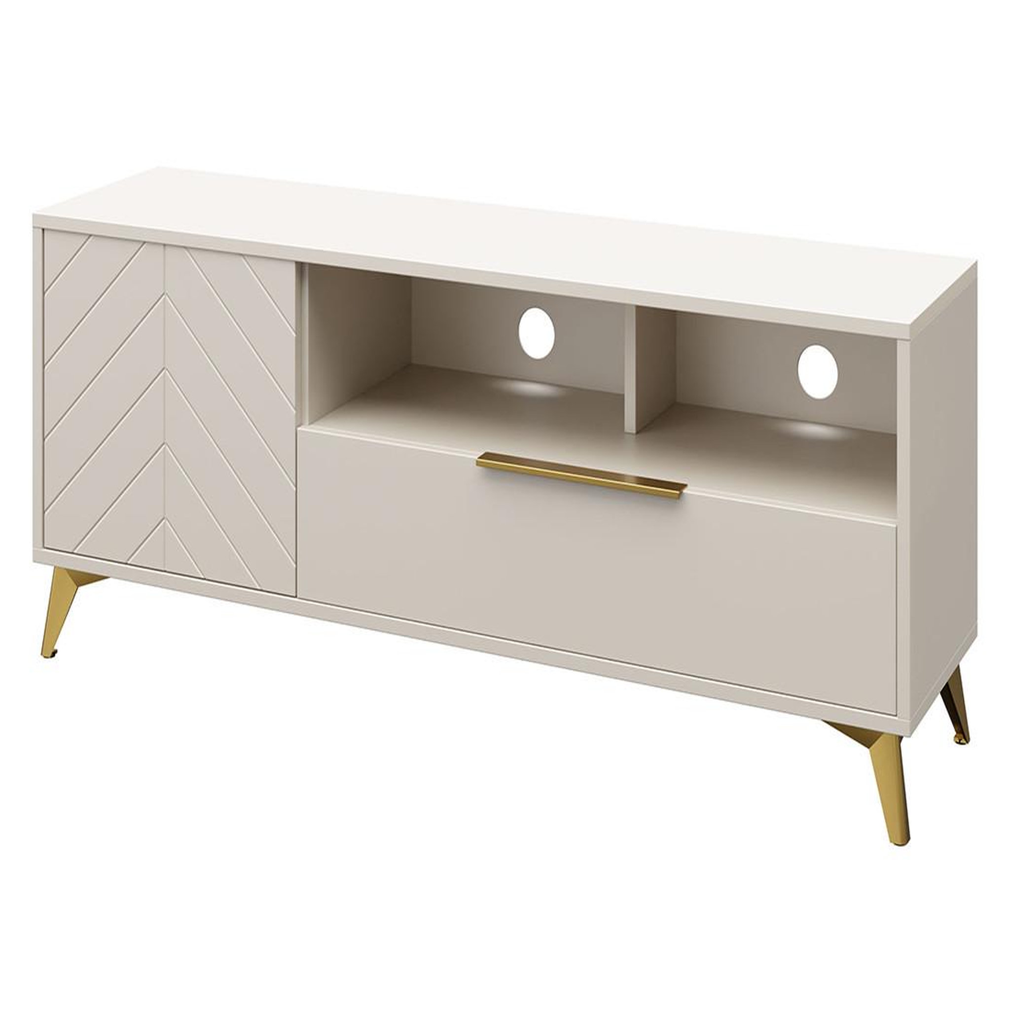 Voir la diapositive 2 : BEST MOBILIER Boccioni - meuble tv - beige - 150 cm
