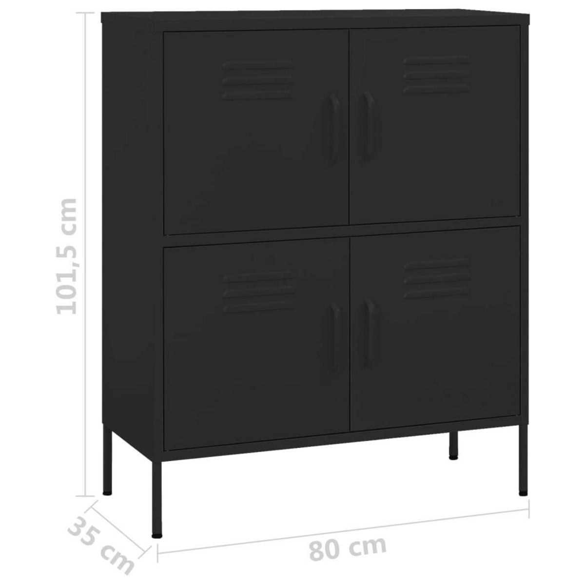 VIDAXL Armoire de rangement Noir 80x35x101,5 cm Acier