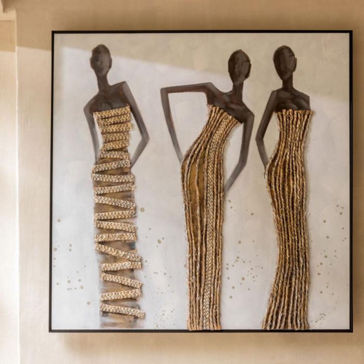 Paris Prix Tableau Peinture Déco  3 Femmes Africaines  120cm Multicolore