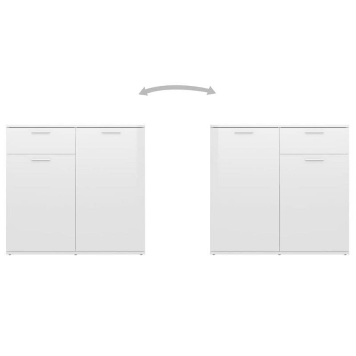 VIDAXL Buffet blanc brillant 80x36x75 cm bois d ingénierie