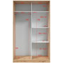 Voir la diapositive 5 : MARKET24 Armoire TOP - Décor chene - 2 Portes coulissantes - L120 x H200 x P50 cm