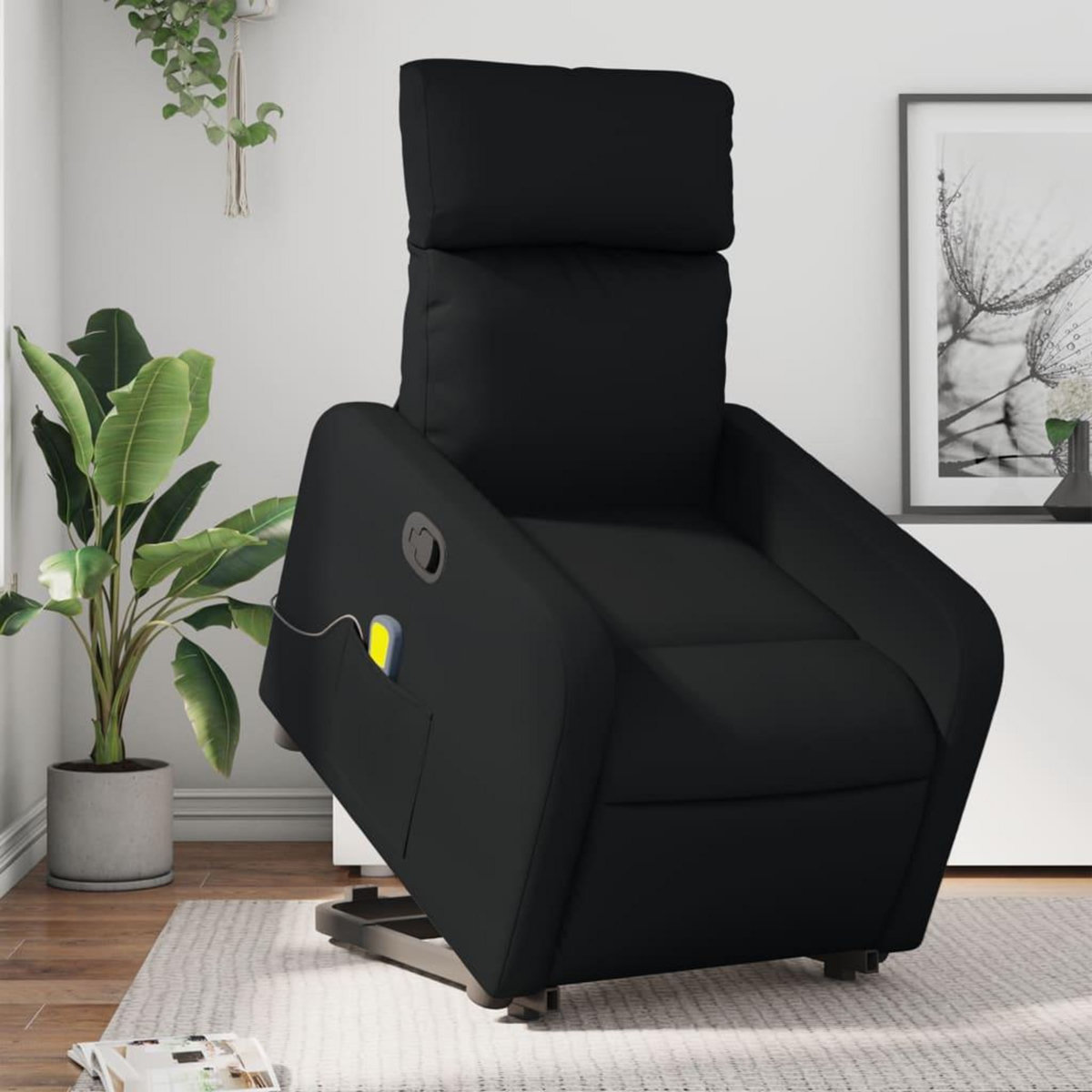 VIDAXL Fauteuil inclinable de massage Noir Similicuir