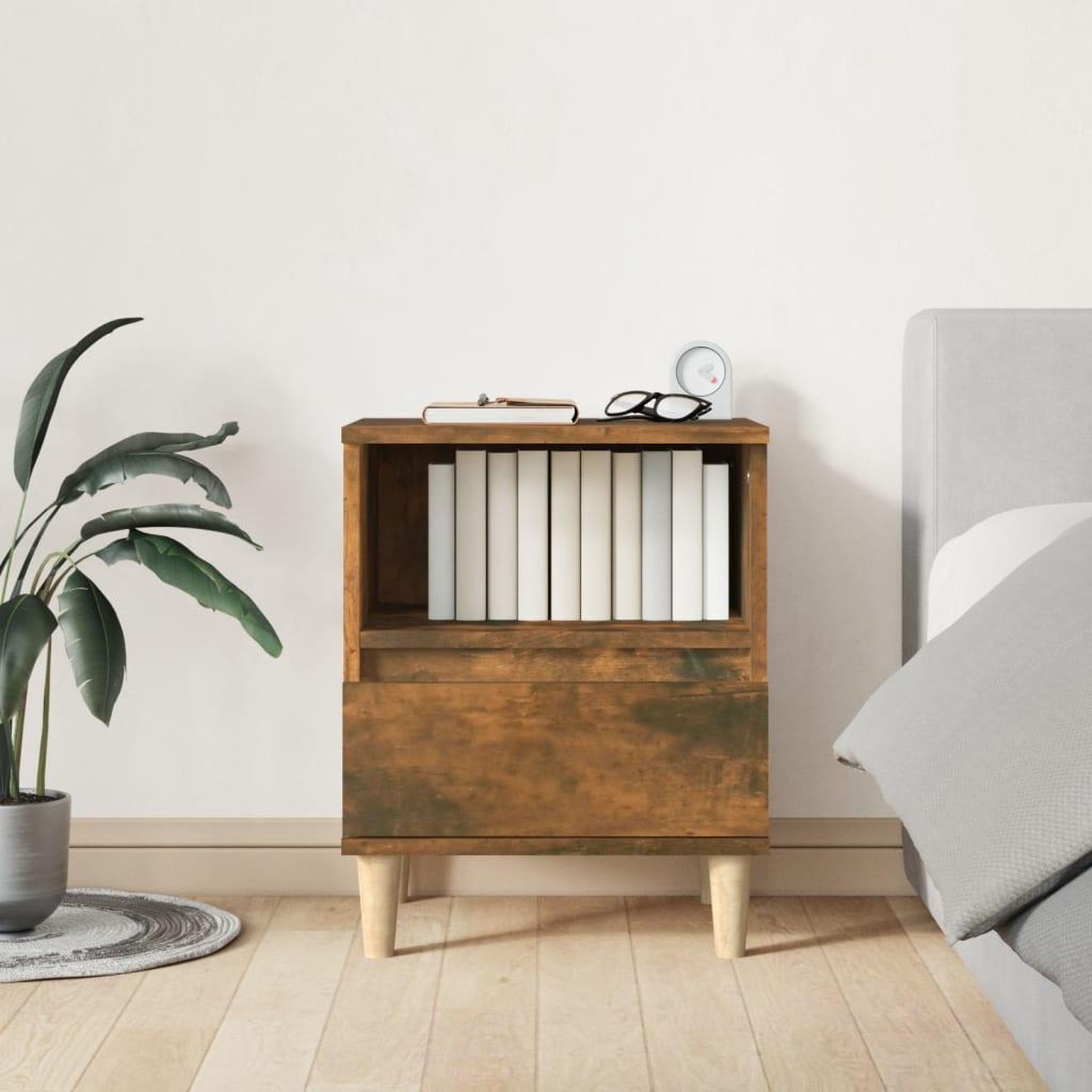 Voir la diapositive 3 : VIDAXL Tables de chevet 2 pcs Chene fume 40x35x50 cm