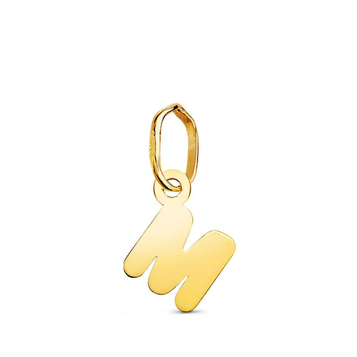 L'ATELIER D'AZUR Pendentif Or 18 Carats 750 Jaune - Initiale Lettre  M  - Chaine Offerte