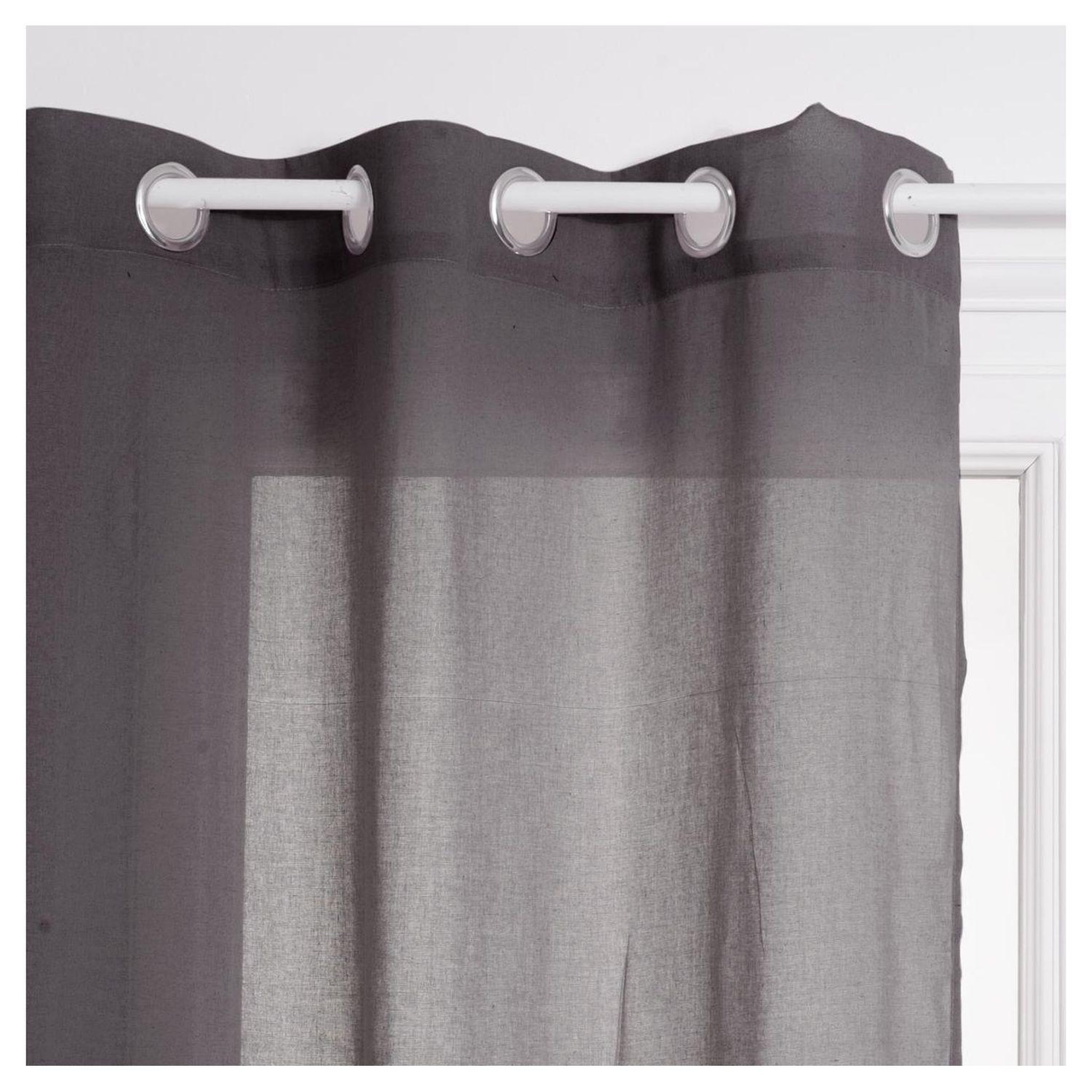 Voir la diapositive 2 : ATMOSPHERA Rideau Voilage uni oeillets métal en polyester 140x240cm ANA